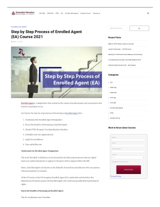 Step by Step Process of Enrolled Agent (EA) Course 2021
