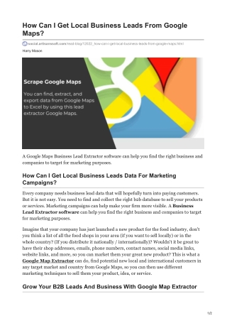 1How Can I Get Local Business Leads From Google Maps