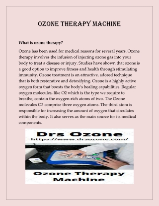 Ozone Therapy Machine
