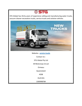 Seeking for Service Trucks  Stgglobal.net