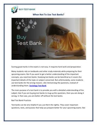 Sociology Test Bank