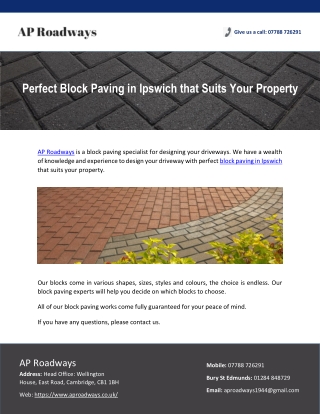 Perfect Block Paving in Ipswich that Suits Your Property