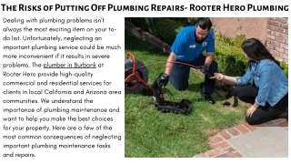 The Risks of Putting Off Plumbing Repairs- Rooter Hero Plumbing