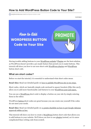 How to Add WordPress Button Code to Your Site