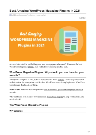 Best Amazing WordPress Magazine Plugins in 2021