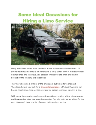 Limo rental company