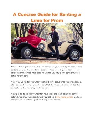 Limo rental service