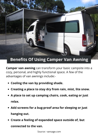 Benefits Of Using Camper Van Awning