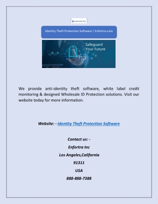 Identity Theft Protection Software | Enfortra.com