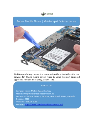 Repair Mobile Phone | Mobilerepairfactory.com.au