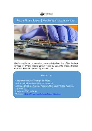 Repair Phone Screen | Mobilerepairfactory.com.au