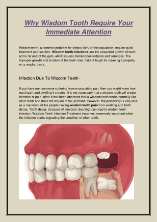 Why Wisdom Tooth Require Your Immediate Attention