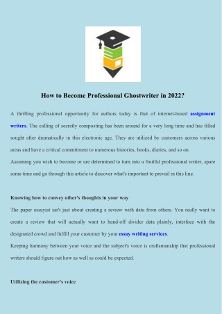 How to Become Professional Ghostwriter in 2022