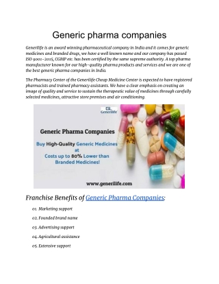 Generic pharma companies
