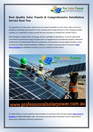 Solar Panel in Brisbane