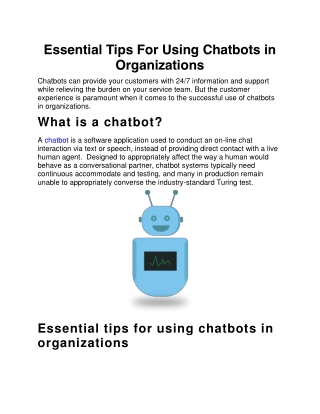 Essential Tips For Using Chatbots in Organizations