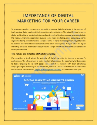 Importance Of Digital Marketing For Your Career