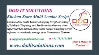 Readymade Best Kitchen Store Script - DOD IT SOLUTIONS