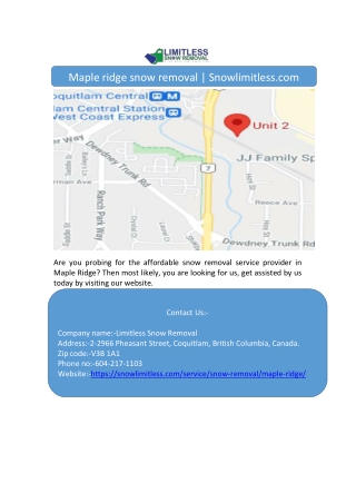 Maple ridge snow removal | Snowlimitless.com