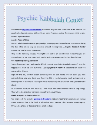 Psychic Kabbalah Center