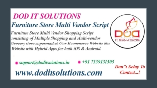 Readymade Best Furniture Store Multi Vendor Script - DOD IT SOLUTIONS