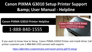 How To Setup Canon PIXMA G3010 - User Manual - Helpline