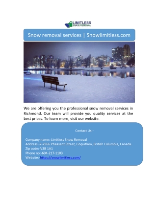 Snow removal services | Snowlimitless.com