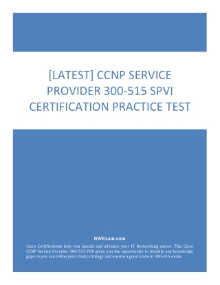[Latest] CCNP Service Provider 300-515 SPVI Certification Practice Test
