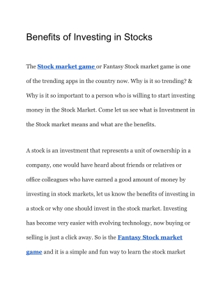 share market game app india