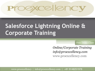 Proexcellency provides Salesforce Lightning online training.