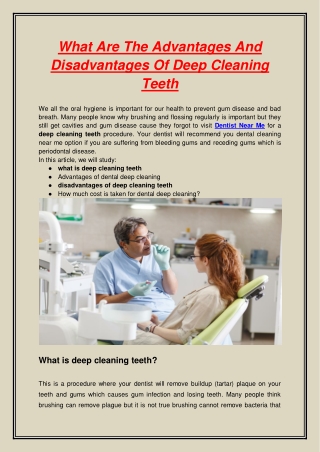 What Are The Advantages And Disadvantages Of Deep Cleaning Teeth