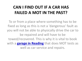 CAN I FIND OUT IF A CAR HAS
