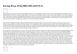 Karung Beras 10 Kg 0882·1602·2410 (WA)