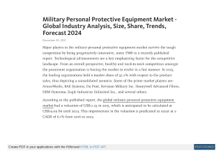 Military Personal Protective Equipment Market - Global Industry Analysis, Size,