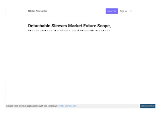 Detachable Sleeves Market - Current Trends and Forecast by 2031