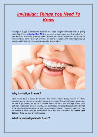 Invisalign Things You Need To Know