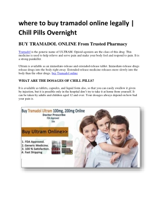 where to buy tramadol online legally  Chill Pills Overnight