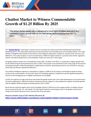 Chatbot Market to Witness Commendable Growth of $1.25 Billion By 2025