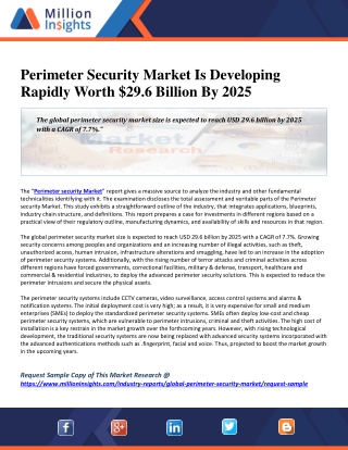 Perimeter Security Market Is Developing Rapidly Worth $29.6 Billion By 2025