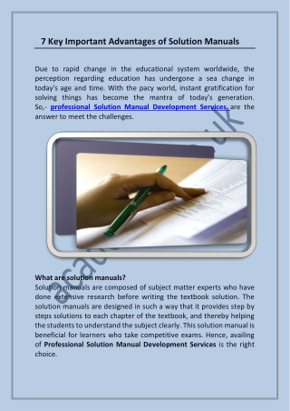 professional solution manual development services
