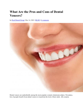 What Are the Pros and Cons of Dental Veneers?