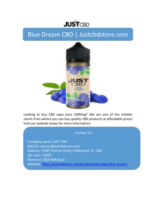 Blue Dream CBD | Justcbdstore.com