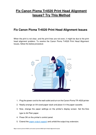 Fix Canon Pixma Tr4520 Print Head Alignment Issues? Try This Method