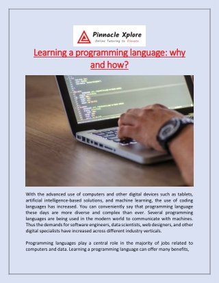 Learning a programming language: why and how?