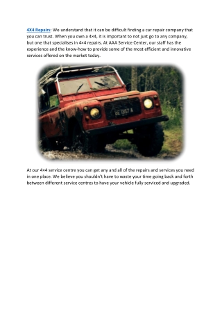 4X4 Repairs