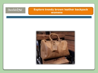 Explore trendy brown leather backpack womens