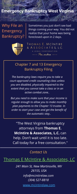 Emergency Bankruptcy West Virginia