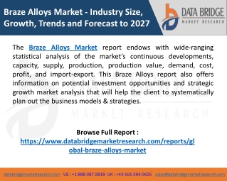 Braze Alloys Market: Discover the Latest Trends, Share, Growth and Outlook