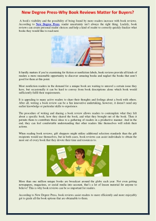 New Degree Press-Why Book Reviews Matter for Buyers