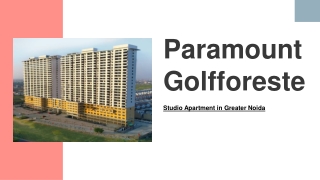 Paramount Golfforeste Studio Apartment in Greater Noida